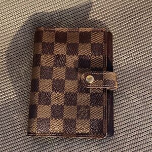 Louis Vuitton Agenda PM Ebene Planner with Gold Accents